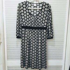 Adorable Gray & Black Polka Dot Dress